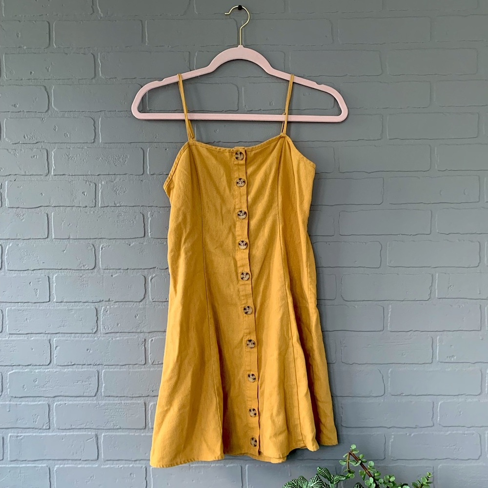 Mustard Yellow Button Up Dress